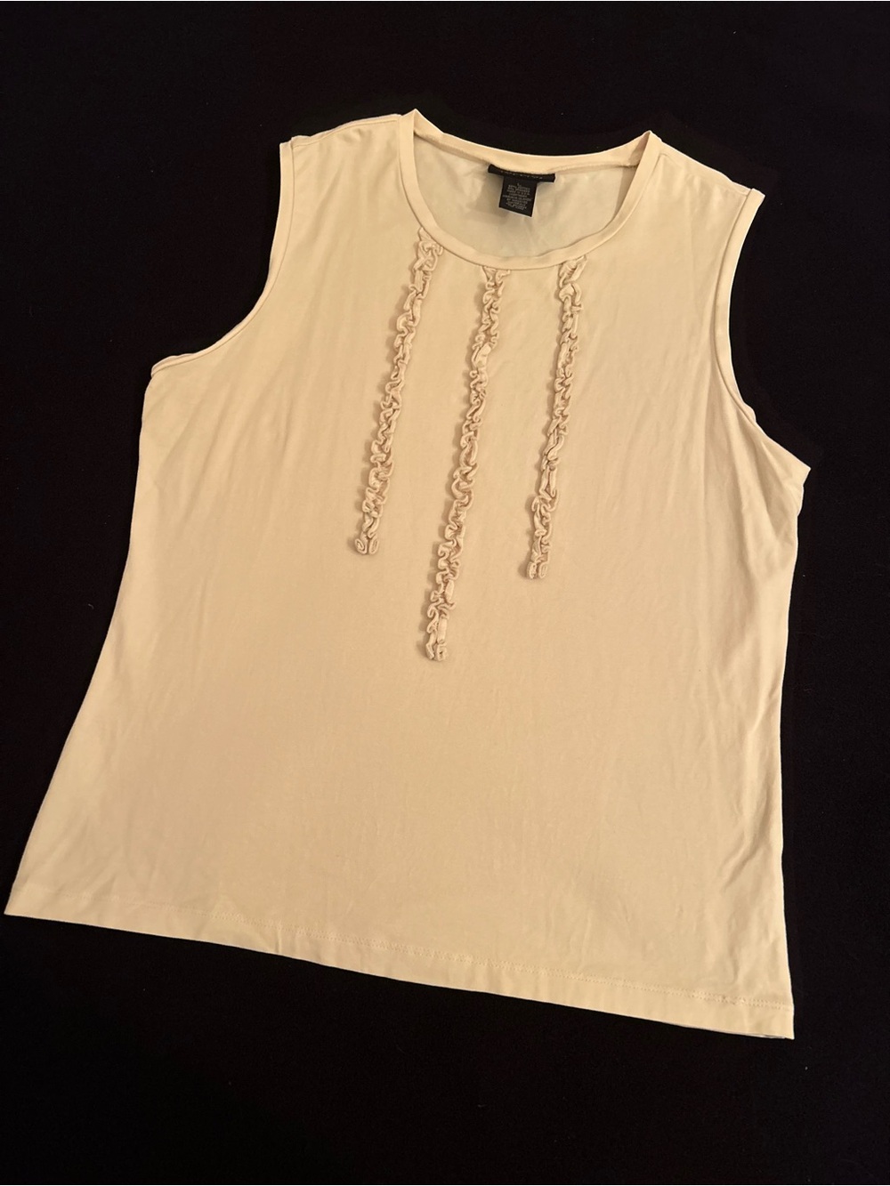 The Limited Cream Ruffle-Trim Sleeveless Tank